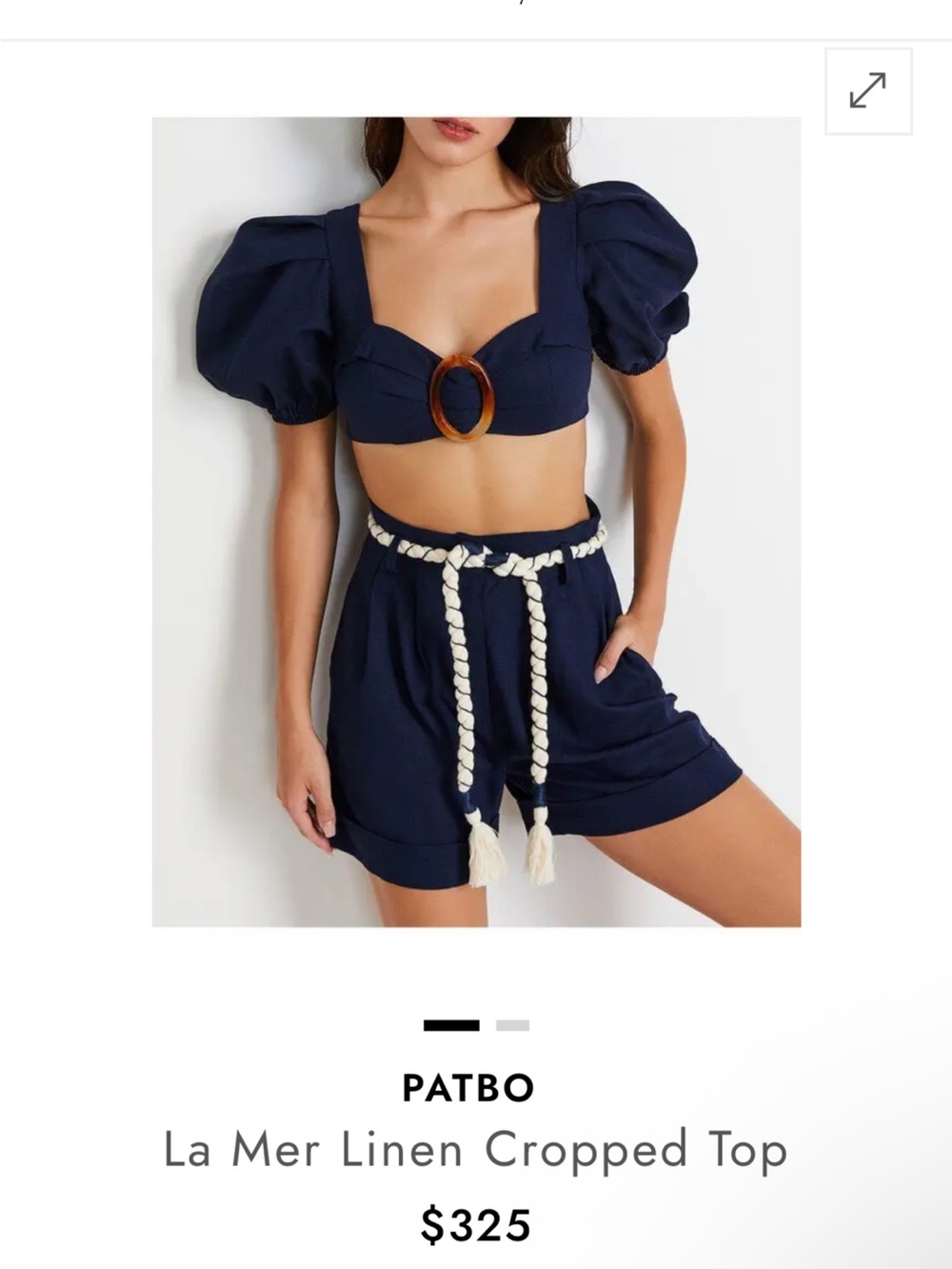 PATBO La Mer Linen Crop Top